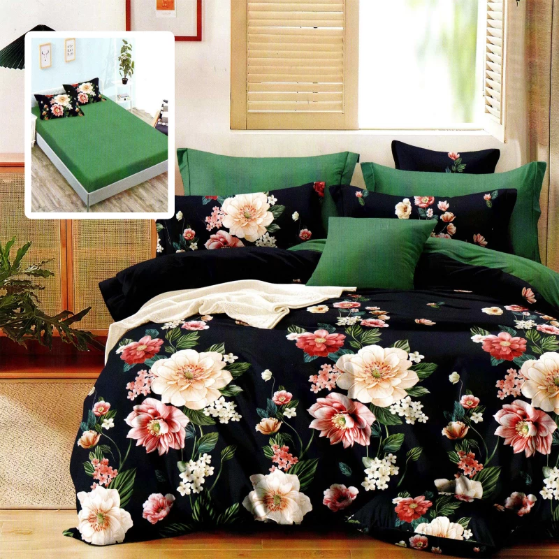 LENJERIE FINET 6 PIESE CU HUSĂ - 160x200 ȘI 180x200 (HF6P204)