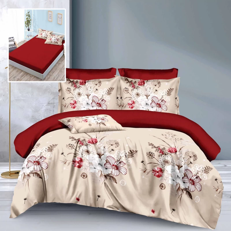 LENJERIE FINET 6 PIESE CU HUSĂ - 160x200 ȘI 180x200 (HF6P165)