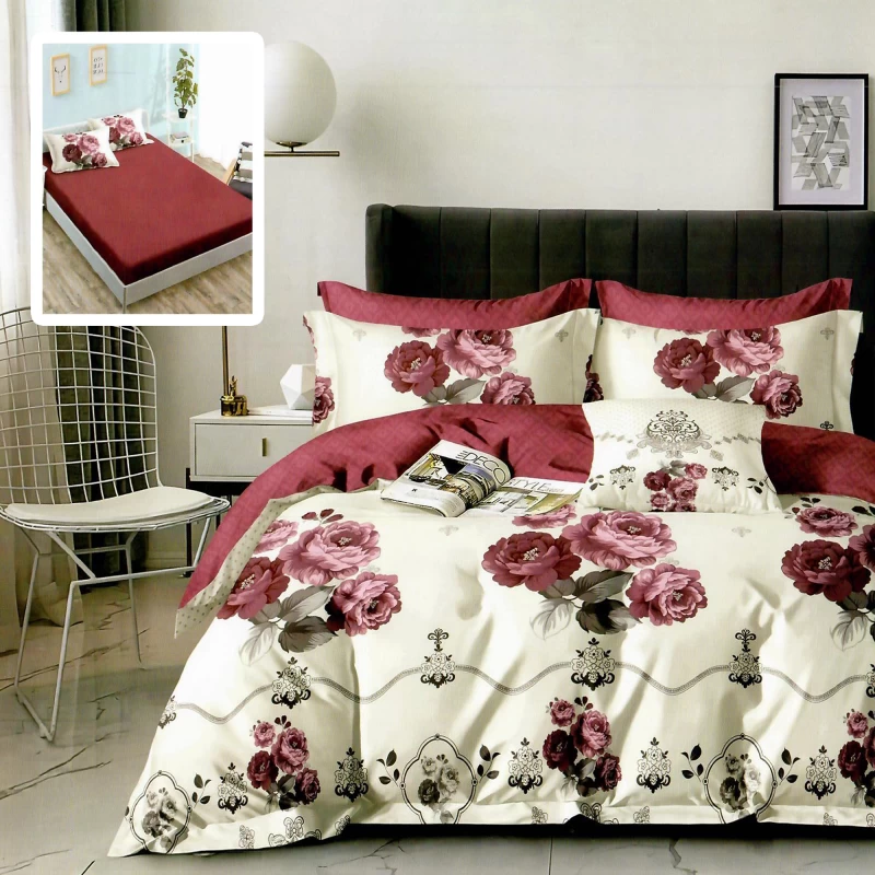 LENJERIE FINET 6 PIESE CU HUSĂ - 160x200 ȘI 180x200 (HF6P152)