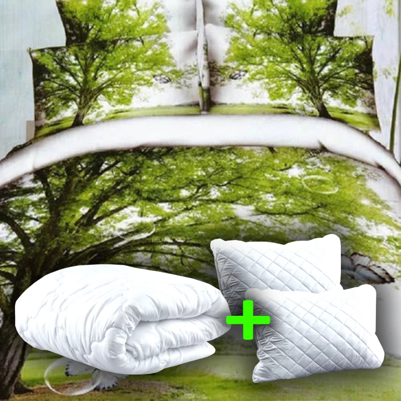 PACHET PROMO LENJERIE PAT DIGITAL PRINT 3D + 2 PERNE + PILOTĂ (P3D40)